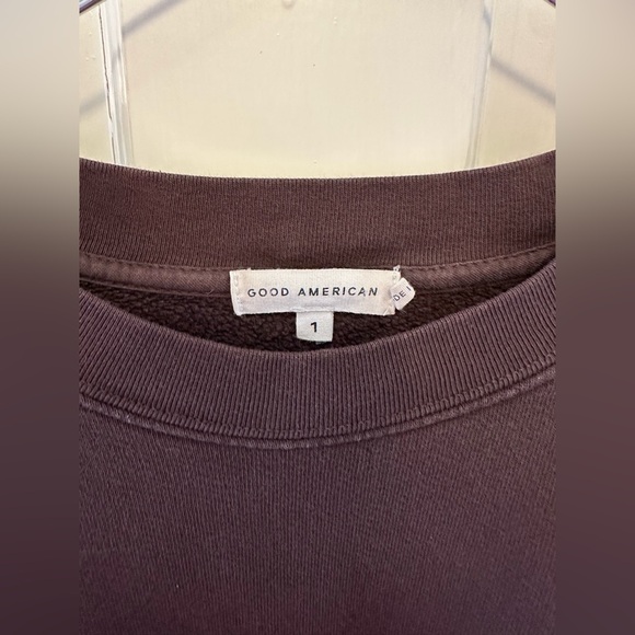 Good American Boyfriend Pullover Sweatshirt Brown 1/Small - Picture 4 of 6